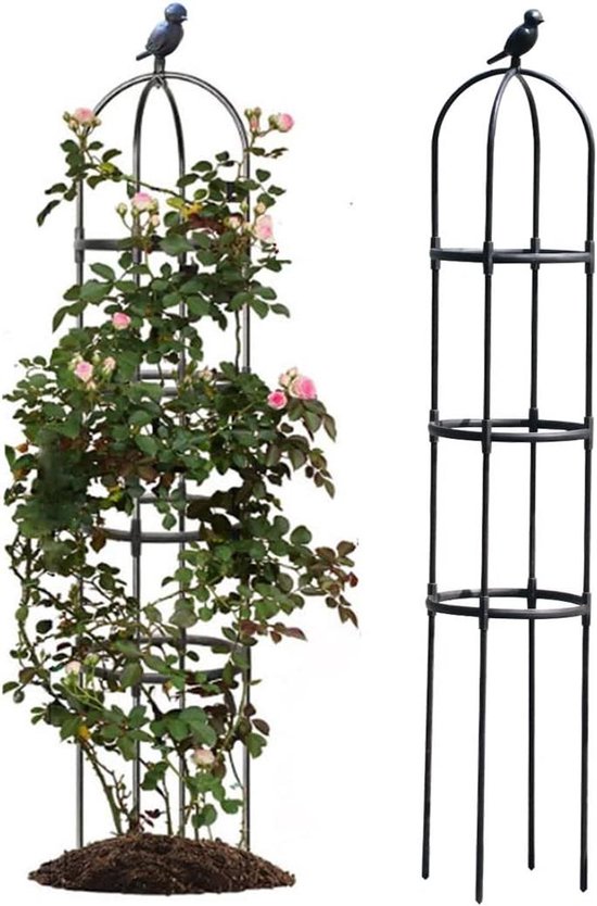 bellissa 1 stuk kolomrooster halfrond - trellis spalier klimhulp in de tuin halfrond 120 x 25 cm