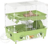 PawHut Hamsterkooi Staal 44,5x28x44cm Groen