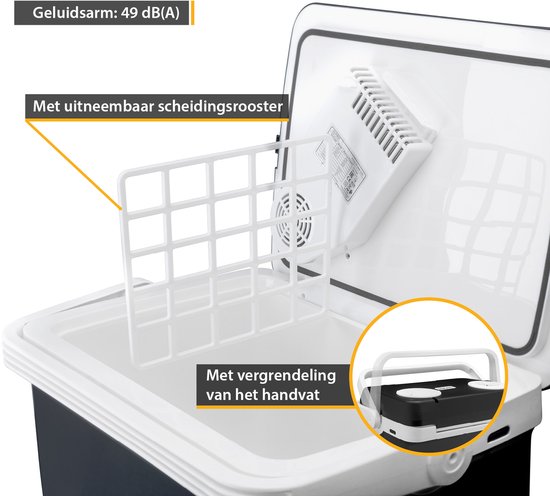 TZS First Austria Thermo-Elektrische Koelbox 12V en 230 volt - 32L - Frigobox - Zwart van TZS First Austria — afbeelding 2