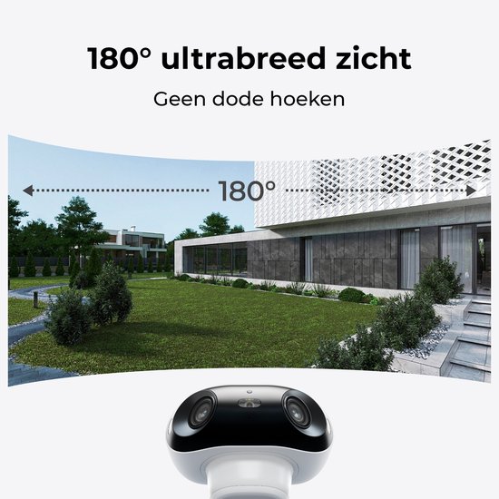 Reolink 4K camerabewaking 180 graden uitzicht, buiten, op batterij, Draadloos wifi, Detectie van personen/voertuigen/dieren, Nachtzicht in kleur, Argus 4 Pro met Zonnepaneel van Reolink — afbeelding 4