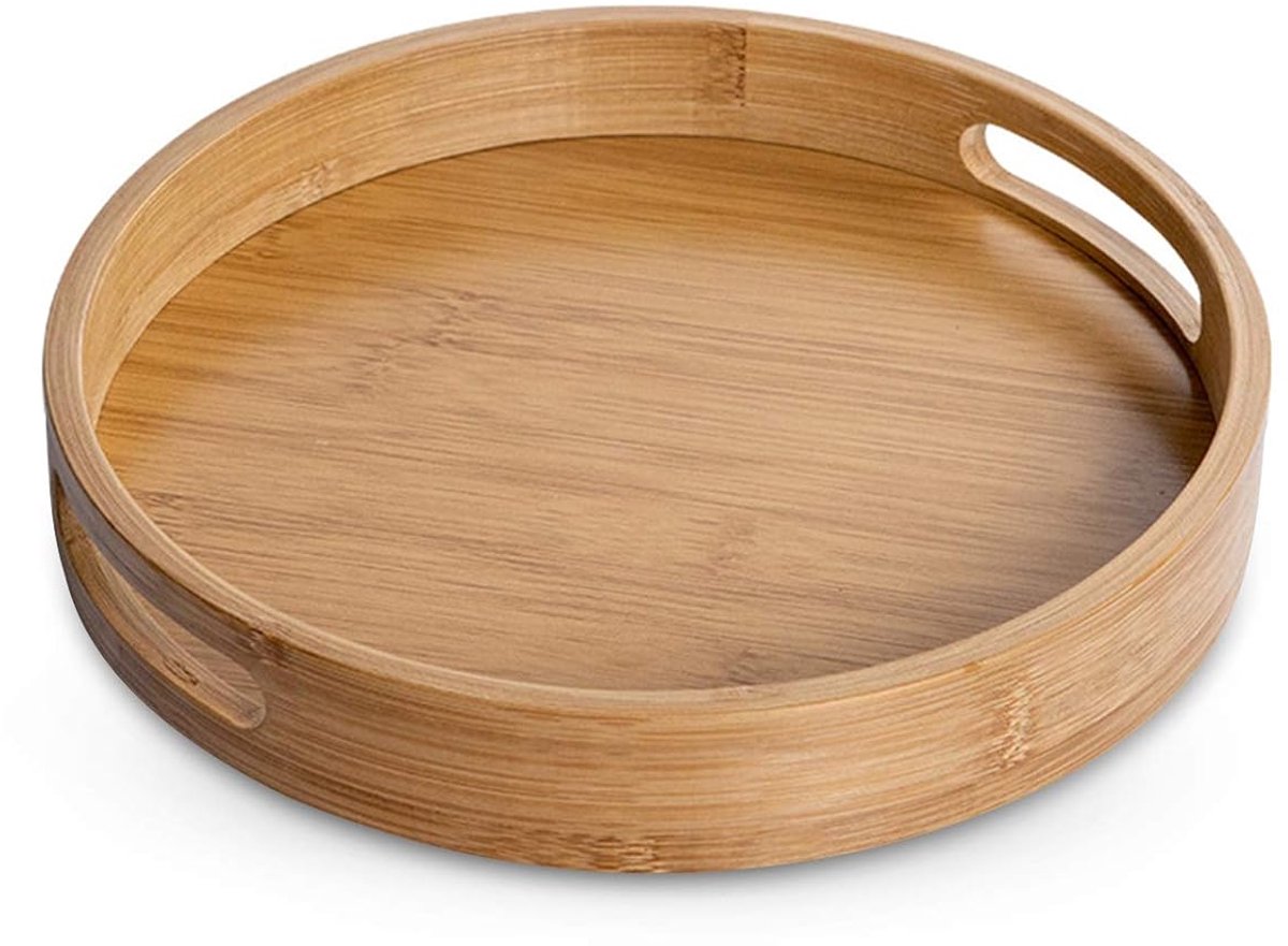 Rond Bamboe Dienblad - Duurzaam en Creatief - 1 stuk - 25x25cm