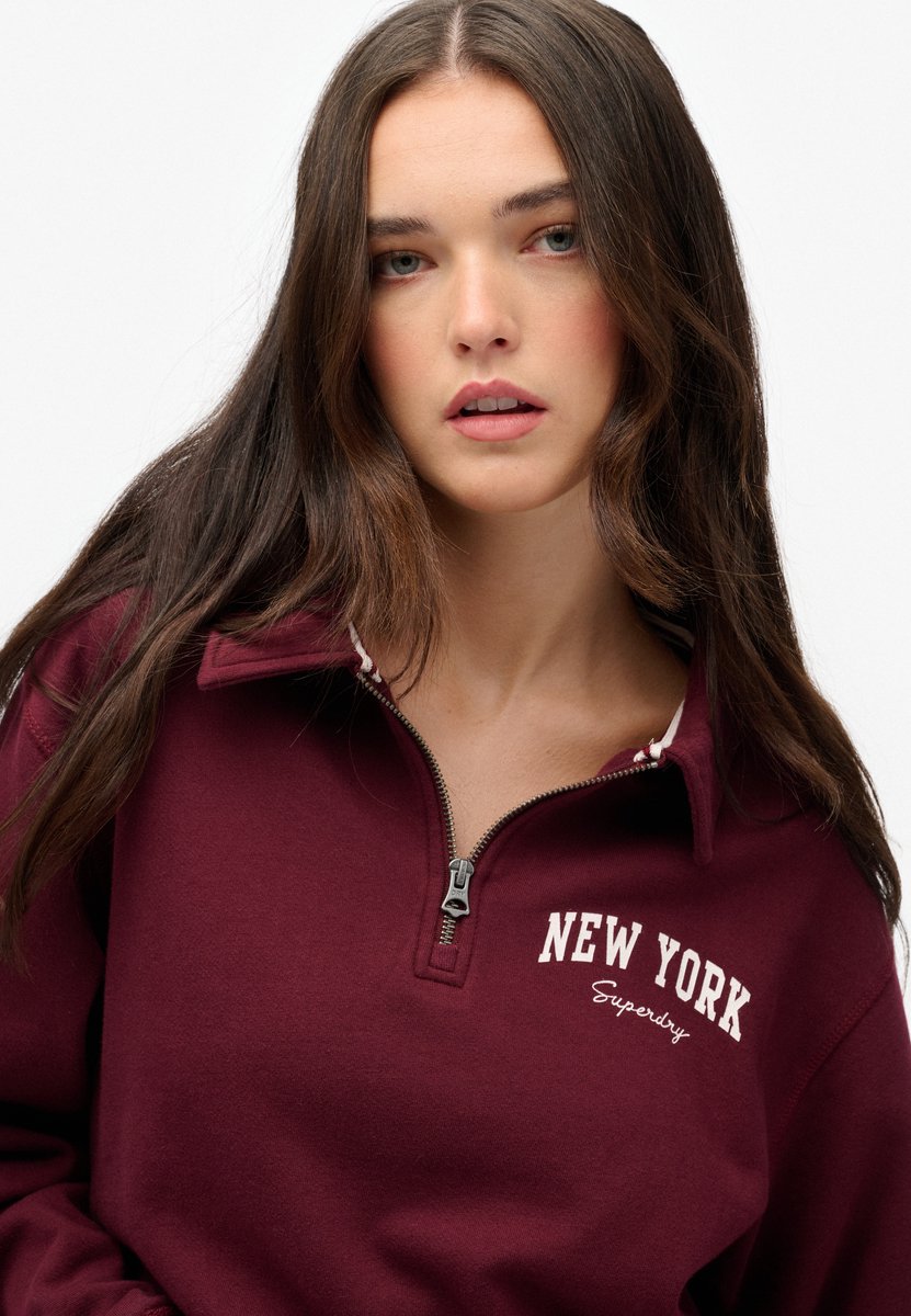 Superdry Athletic Essentials met halve rits en kraag Dames Truien Rood