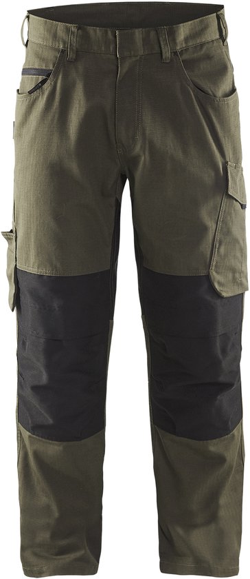 Blaklader Blåkläder 1495 Pantalon de service sans poches à clous-Vert / Noir-C56