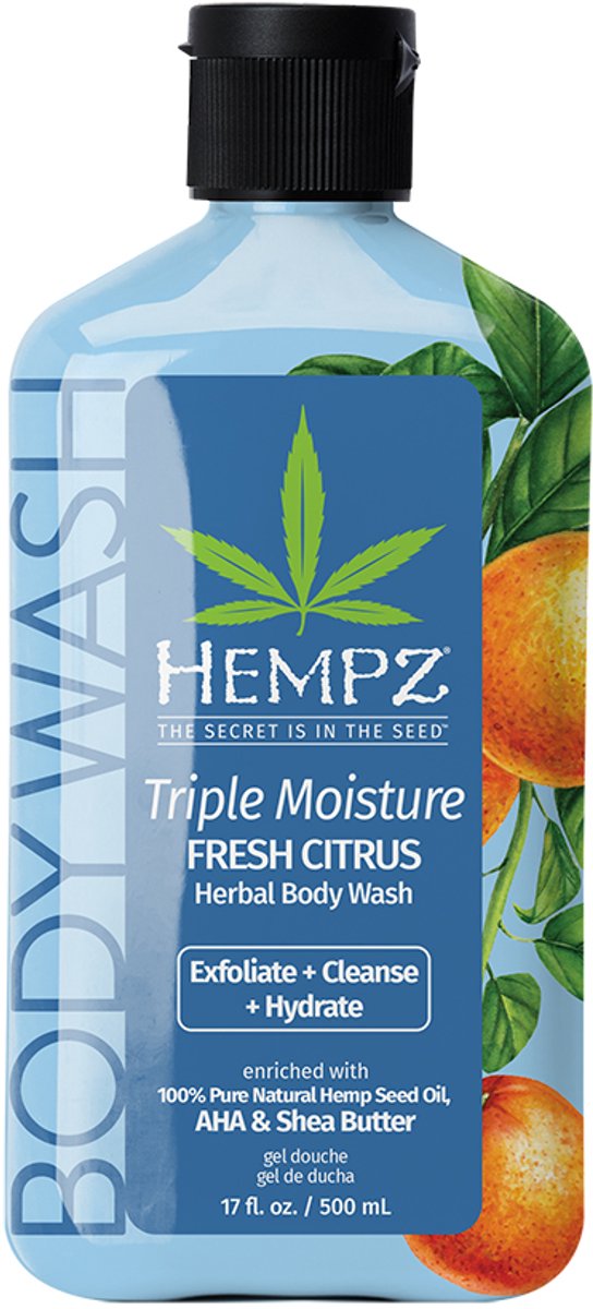Hempz Original Fresh Citrus Herbal Body Wash 500 ml - Bodywash Shower Gel - Douchegel voor Dames en Heren - Citrusvrucht