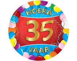 Bierviltjes 35 jaar - 25x stuks - multicolor - verjaardag/feest - feestartikelen