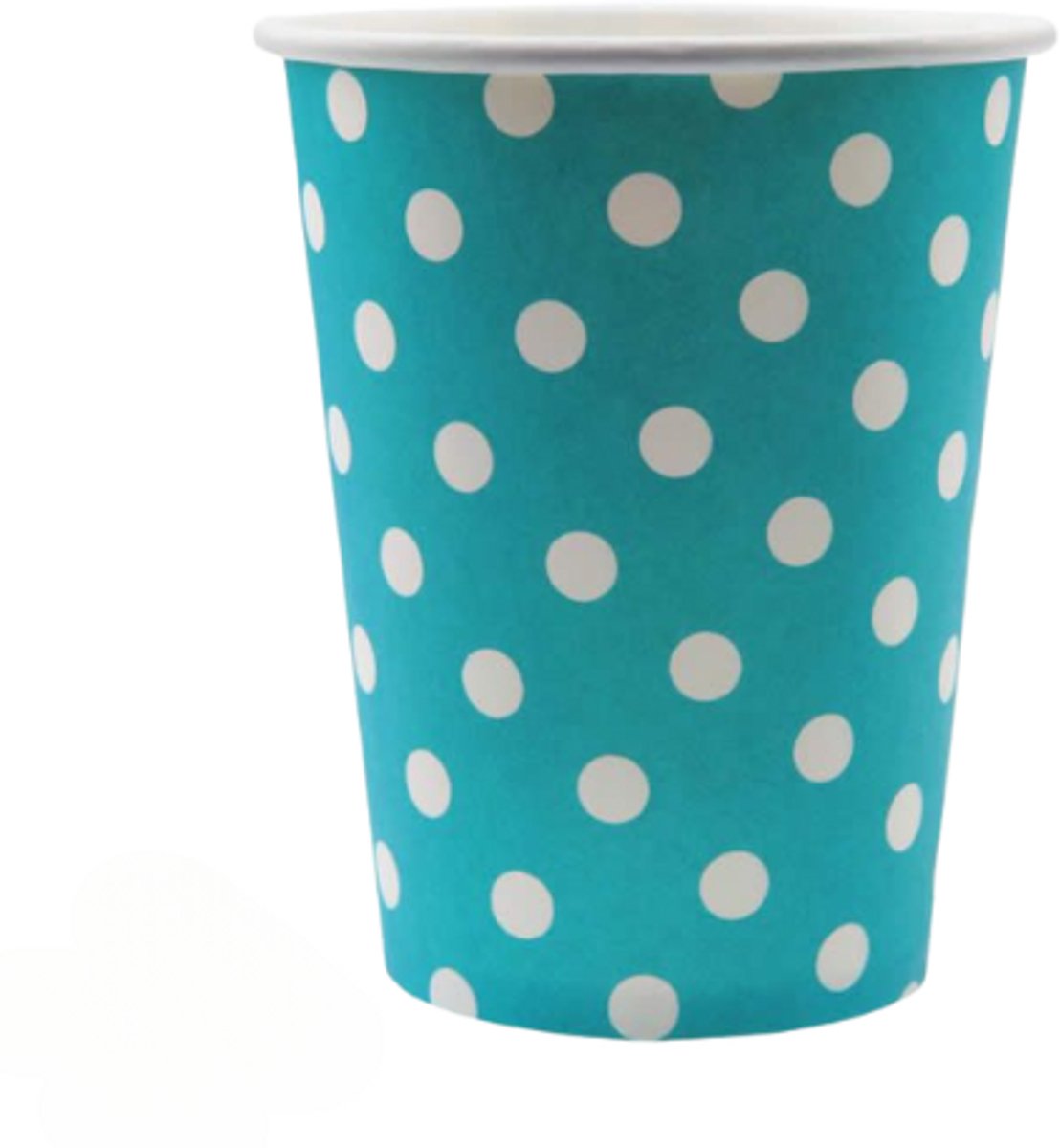 Wegwerpbekkers Karton - Turquoise Polka Dots - 8 stuks