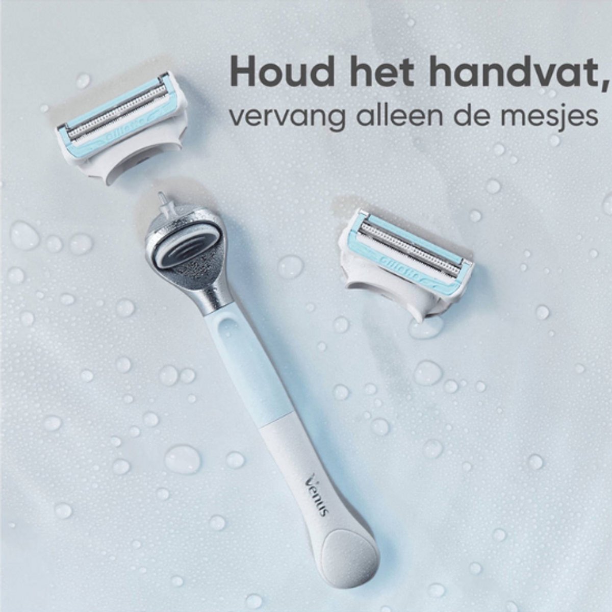 Giftpack Venus Satin Care - Scheersysteem + 2 Navulmesjes + 2-in-1 Reiniger + Scheergel 190ml + Exfoliant 177ml + Verzachtend Serum 50ml