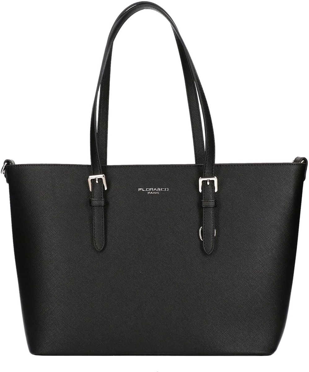 Flora & Co Grote Shopper / Schoudertas - Dames - Saffiano - Nora - Zwart