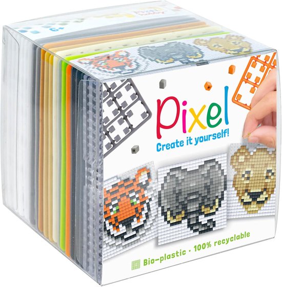 Pracht Creatives Hobby Pixel P31441 Mozaïek geschenkdoos alpaca, Pracht Creatives Hobby Pixel afbeelding met kader, zeer eenvoudig insteeksysteem, zonder strijken en lijmen, steentjes van bio-plastic Pracht Creatives Hobby Pixel P31441 Mozaïek geschenkdoos alpaca, Pracht Creatives Hobby Pixel afbeelding met kader, zeer eenvoudig insteeksysteem, zonder strijken en lijmen, steentjes van bio-plastic