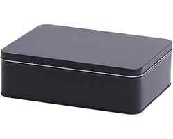 Somstyle Koekjestrommel - 22x16x6,5 CM - Koekjesdoos - Luchtdicht Koekblik - Koektrommel - Zwart