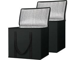 Koeltas -2-pack geïsoleerde herbruikbare boodschappentassen - Geïsoleerde Koeltas - Lunchtas - Picknicktas - Koeltas Lunch - Opvouwbare koeltas voor boodschappen - Stevige grote geïsoleerde tas