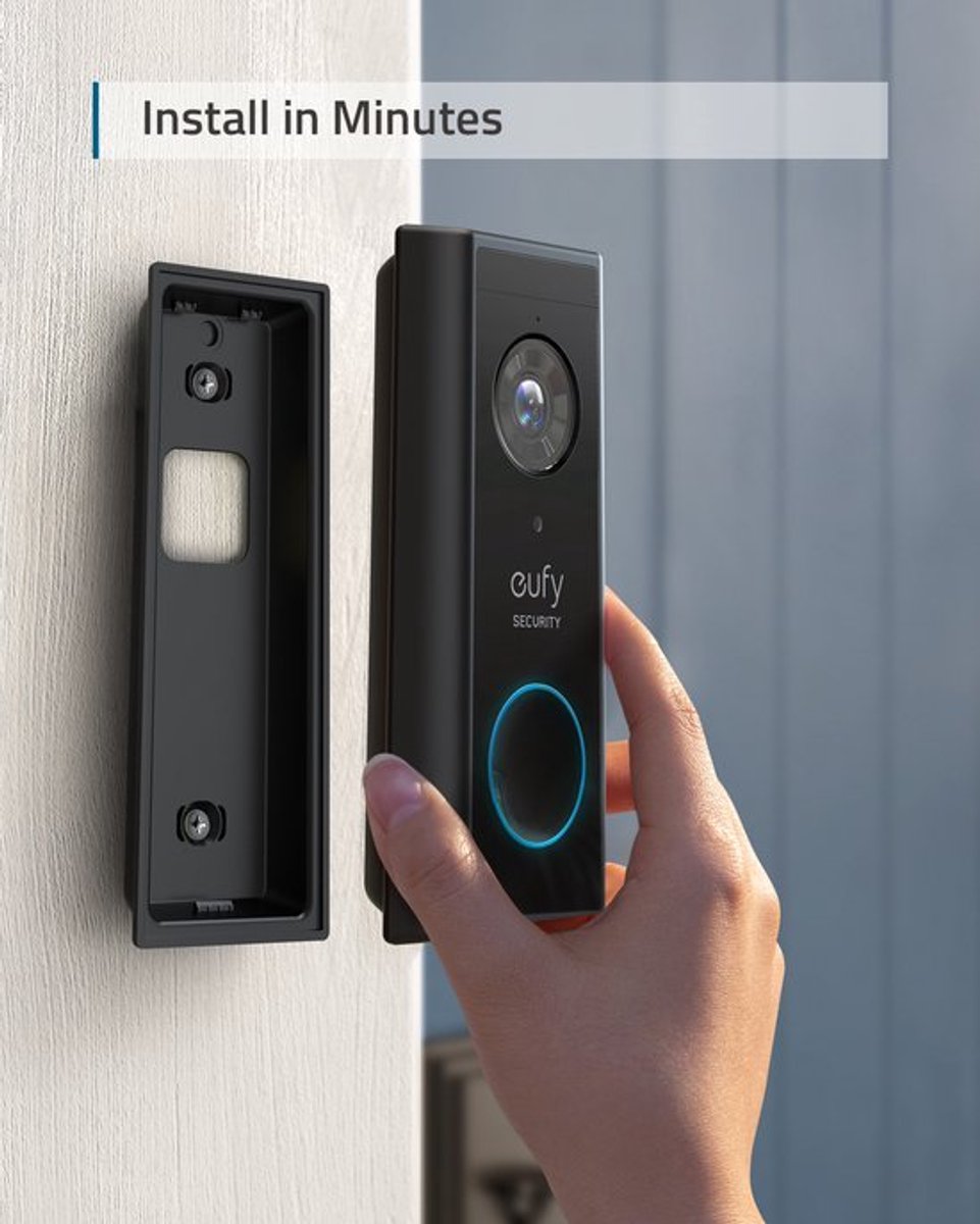 Afbeelding 2 van eufy Security S220 Video Deurbel Inclusief HomeBase 2 + deurbel adapter met 8 meter kabel - Bundelvoordeel