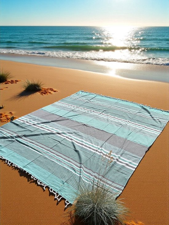 XXL Strandkleed - XL strandlaken - Turquoise/groen/blauw - personeels cadeau - vakantie zomer pakket