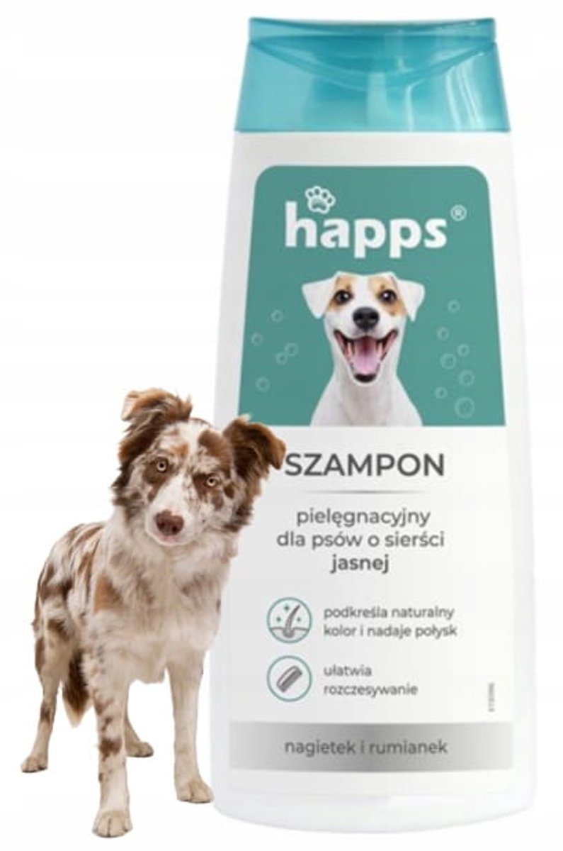 Happs Serie - Verzachtende Hondenshampoo - 200ml - Hydraterend - Jassen van lichte kleur