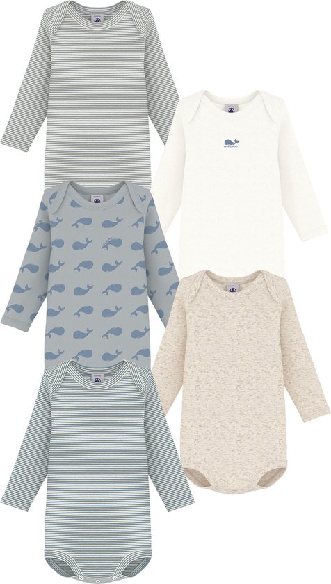 Ensemble body en coton à manches longues imprimé baleine Petit Bateau pour bébé