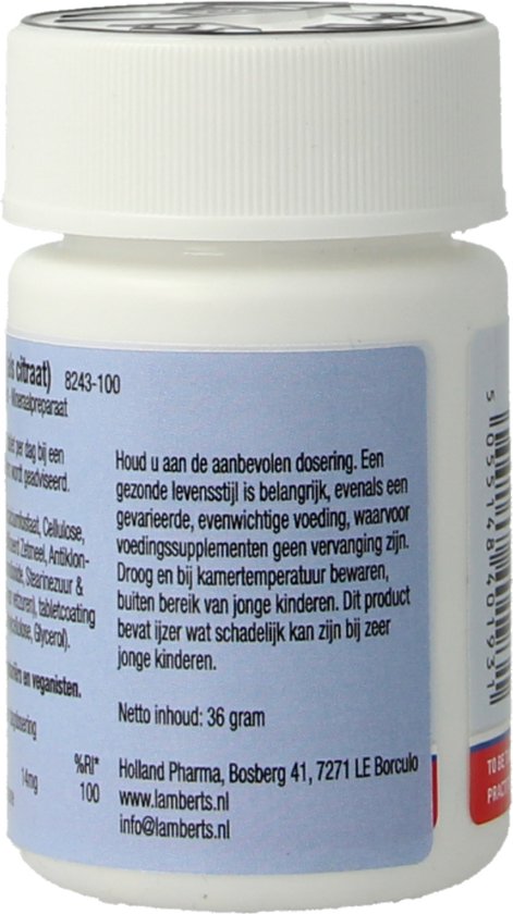 Lamberts IJzer Citraat 14 mg - 100 Tabletten