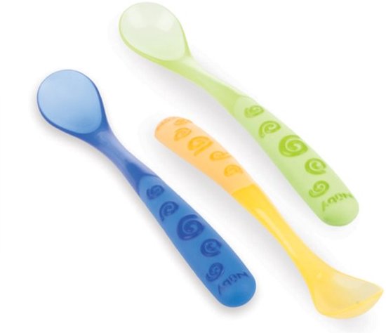 Nûby - Lange babylepels - 3st - Geel, Groen & Blauw van Nûby — afbeelding 5