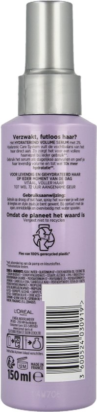 L’Oréal Paris Elvive Hydra Hyaluronic Leave-in Spray - Hydraterend Met Hyaluronzuur - 150ml