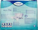 Verpakking van TENA ProSkin Slip. Bevat productinformatie, illustraties en CE-markering.