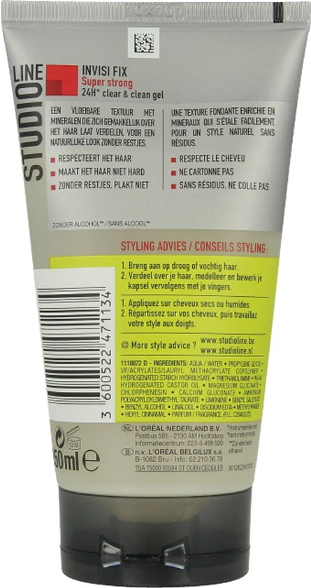 L'Oréal Paris Studio Line Invisi Fix 24h Clear & Clean - Super Sterke Fixatie Haargel - 150 ml