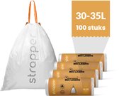 Strapper 100 Sacs Poubelle Oranje - Convient pour simplehuman avec code H - 30-35 litres