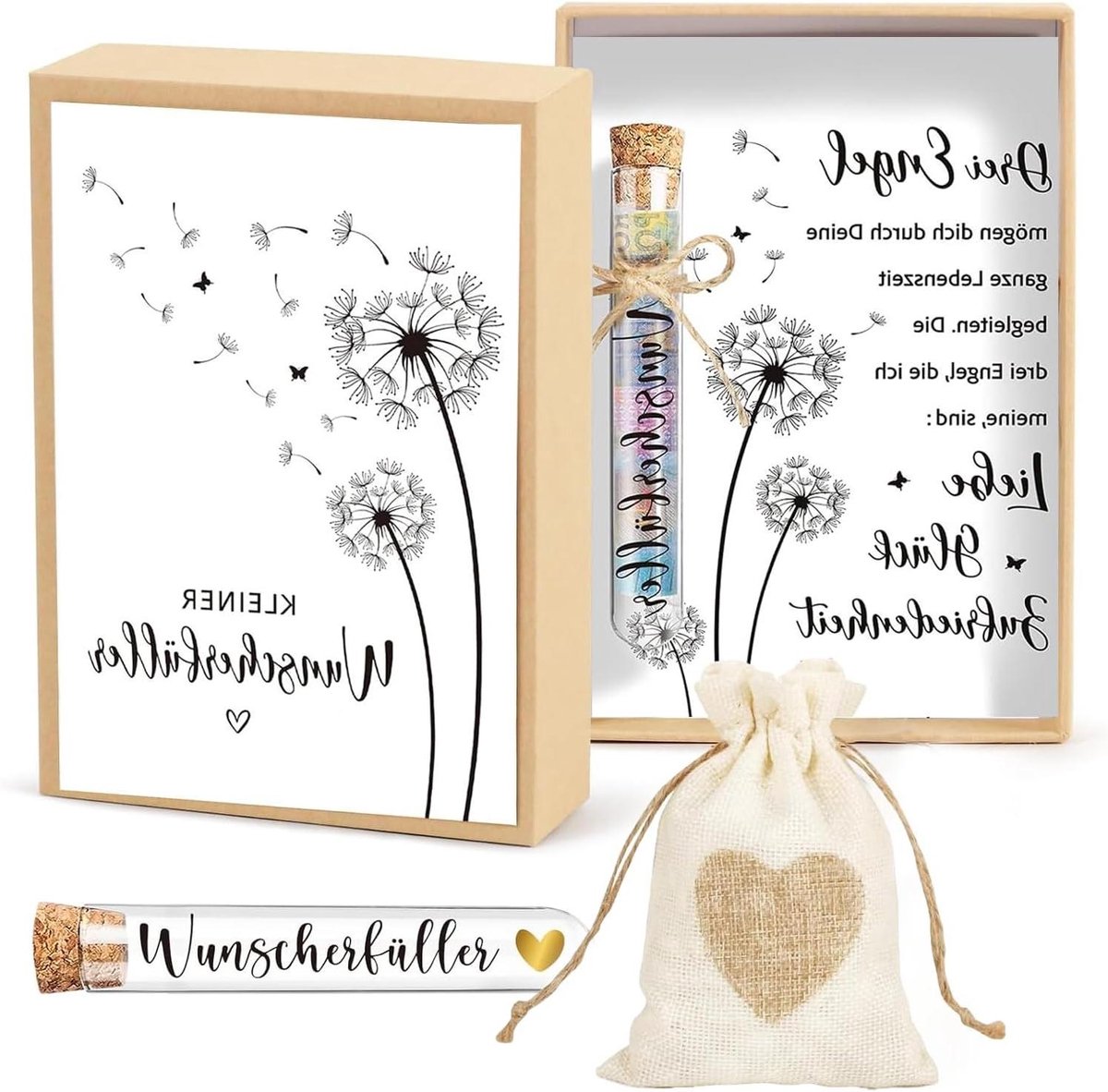 JGS Premium - Wensvuller inclusief geldgeschenk, wenskaart, geschenkdoos en jute zakje