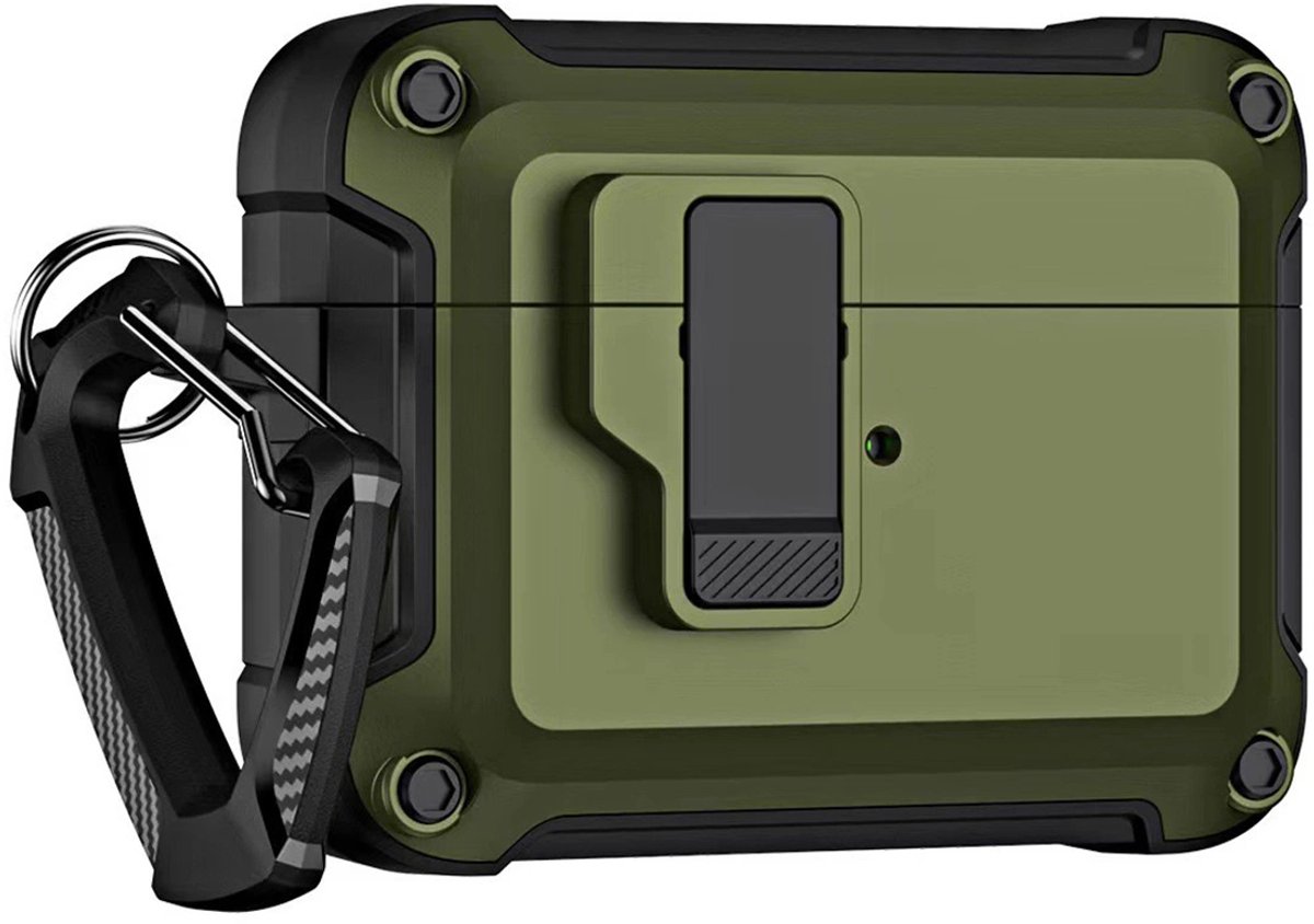 Hurtel Armor Case Voor Airpods 4 Met Karabijnhaak Van Siliconen Hoog