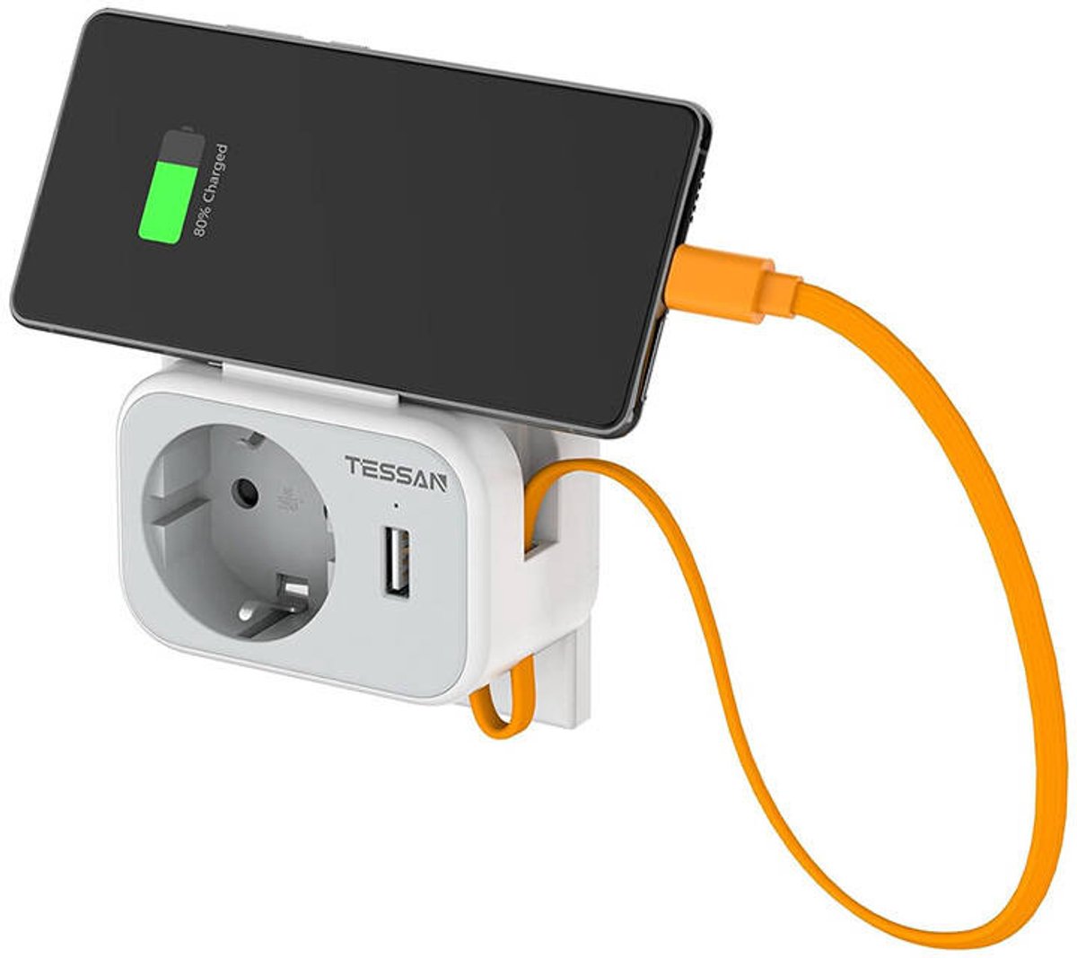 Tessan Wandstopcontact Ts-332-De Voor Voeding 16A 250V Met Beveiliging