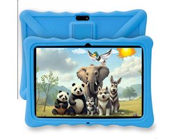 CRVFTED Tablet - 10 inch - Kids Proof - 64GB - Kinder Tablet - Gratis Beschermende Hoes - Ouderlijk Toezicht - Blauw - Gratis memory spel - Compact - Met voor & achter camera