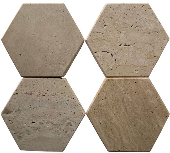 20 Travertin tegels / onderzetters retro tegels 10 x 10 cm ANTIEKE LOOK - België