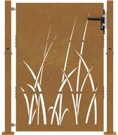 vidaXL - Poort - 105x130 - cm - grasontwerp - cortenstaal