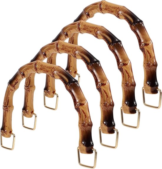 PandaHall Set van 6 U-vormige tasgrepen, 3 kleuren van hout, decoratieve handtasgrepen, handtasgrepen, vervangende handgrepen voor handgemaakte