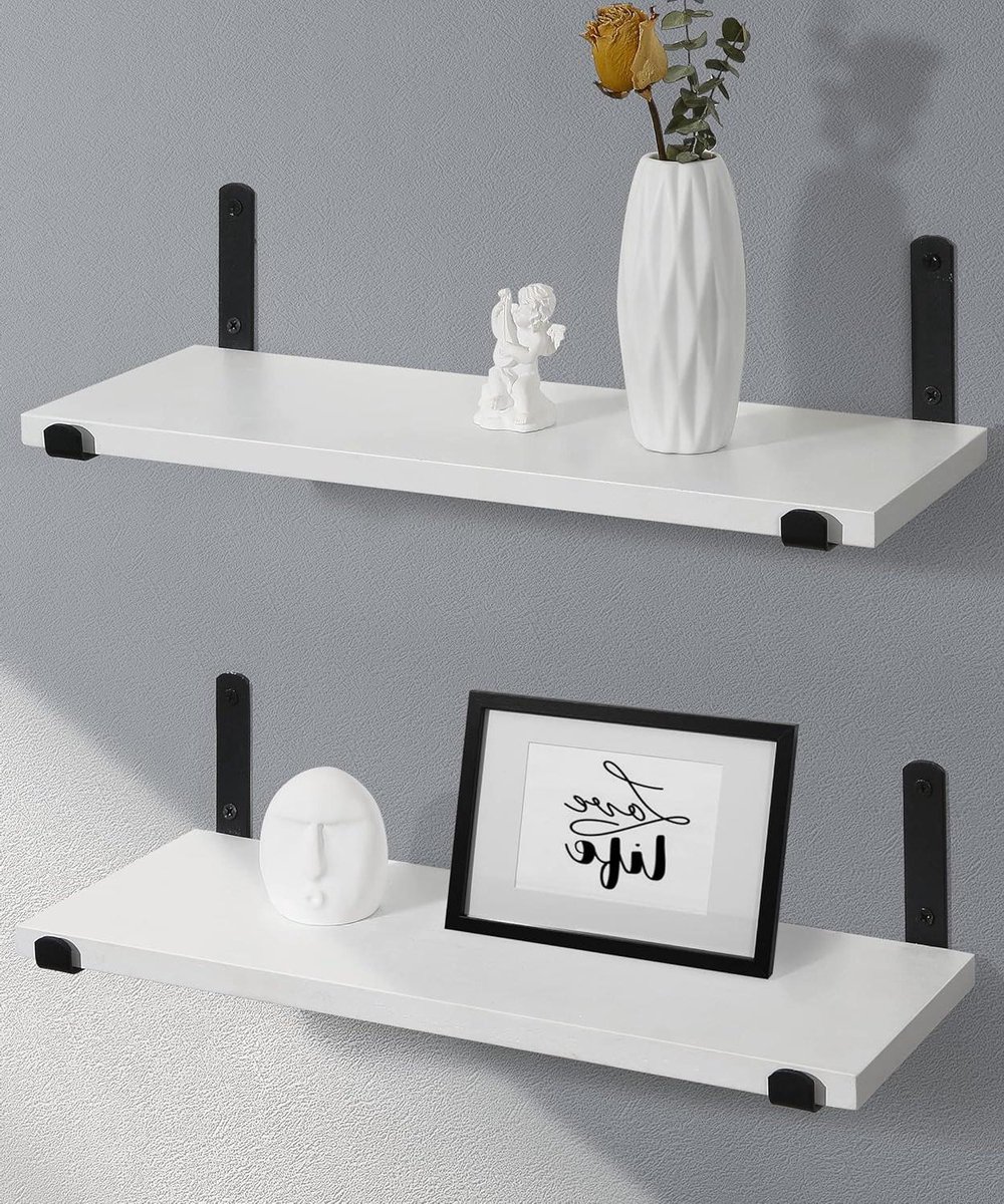 JGS Premium - Zwevende houten wandplanken voor opslag en display in diverse ruimtes - Set van 2 Any