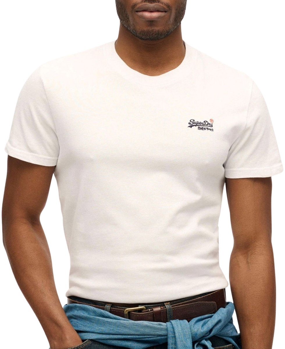 Superdry ESSENTIAL CONTRAST EMB TEE Heren T-shirt Wit