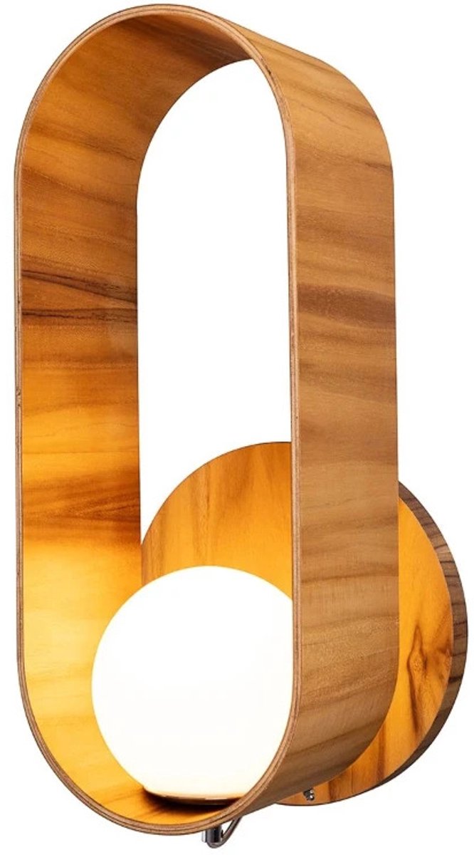 Accord Houten LED Wandlamp Sfera | 1X E27 Max 40W | Teak