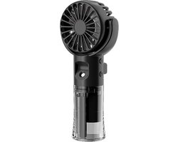 Handventilator - Ventilator - Fan - Waaier - Ventilator Met Waternevel - Draagbare Mini Ventilator - Oplaadbare Mistventilator - 4 Standen - Oplaadbaar - 1200 mAh Draagbare Luchtkoeler - Herbruikbare Handheld Ventilator voor Thuis, Studio - Zwart