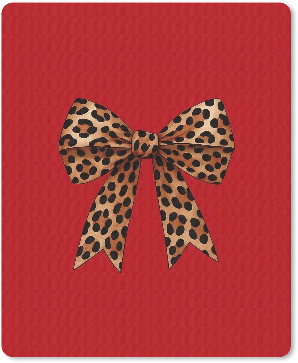 Muismat 19x23 cm - Mousepad Strik - Sierlijk - Panter - Rood - Muismatten