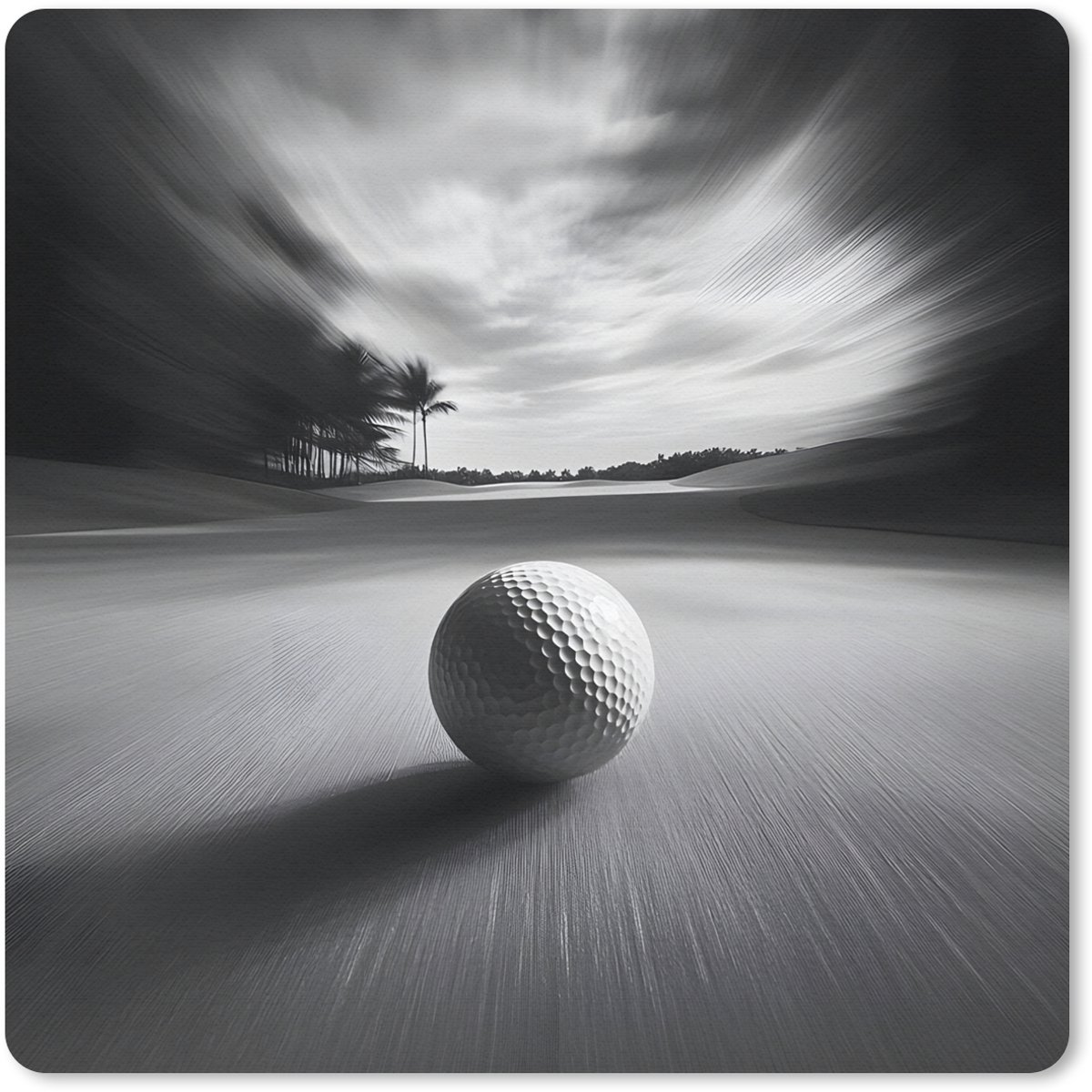 Muismat 20x20 cm - Mousepad Golfbal - Wazig - Zwart - Muismatten