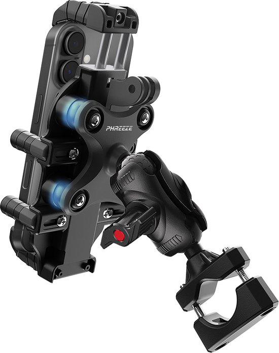 Phreeze PMH03 Trillingsvrije Telefoonhouder Fiets Motor Scooter - Met Schokdemper - Universeel - Stuur - GSM Houder Fiets & Motorfiets