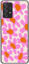 Telefoonhoesje Geschikt voor Samsung Galaxy A53 5G hoesje - Bloem - Roze - Patronen - Siliconen Telefoonhoesje Telefoonhoesje - Verjaardag cadeau tiener