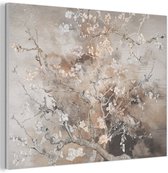 Akoestisch wandpaneel 100x70 cm - Vilt schilderij Amandelbloesem - Kunst - Van Gogh - Beige - Abstract - Akoestische panelen - Geluidsdempende wanddecoratie - Geluidsisolatie woonkamer - Muurdecoratie geluidspanelen