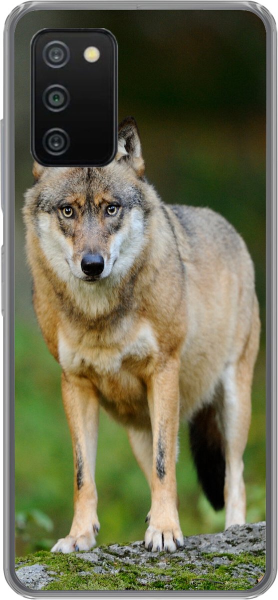 Telefoonhoesje Geschikt voor Samsung Galaxy A03s hoesje - Wolf - Azië - Planten - Siliconen Telefoonhoesje Telefoonhoesje