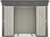 Merax Metalen Tuinhuis 229x111x182 cm – Tuin Schuur – Tuinkast met Fundering en Dubbele Deur