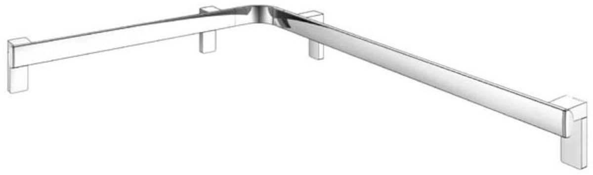 Keuco Axess - Handgreep 65x85 cm, hoek, mat zwart 35011016801