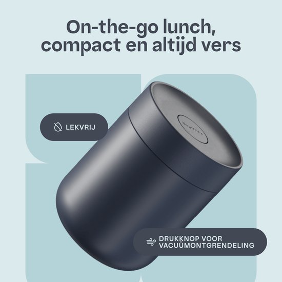 BergHOFF Home Nommie – Boîte à lunch Thermos 0 l – Boîte à lunch Thermos étanche – Garde au chaud ou au froid pendant 6 heures – Isolation à double paroi – Boîte alimentaire étanche – Acier inoxydable – Lavable au lave-vaisselle – Bleu marine