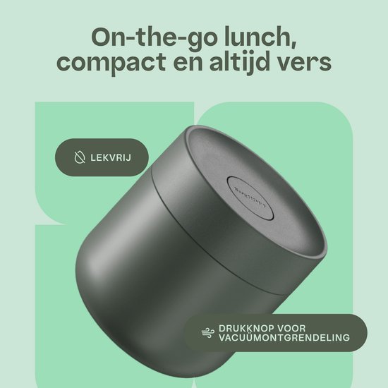 BergHOFF Home Nommie – Boîte à lunch Thermos 0 l – Boîte à lunch Thermos étanche – Garde au chaud ou au froid pendant 6 heures – Isolation à double paroi – Récipient alimentaire étanche – Acier inoxydable – Lavable au lave-vaisselle – Kaki