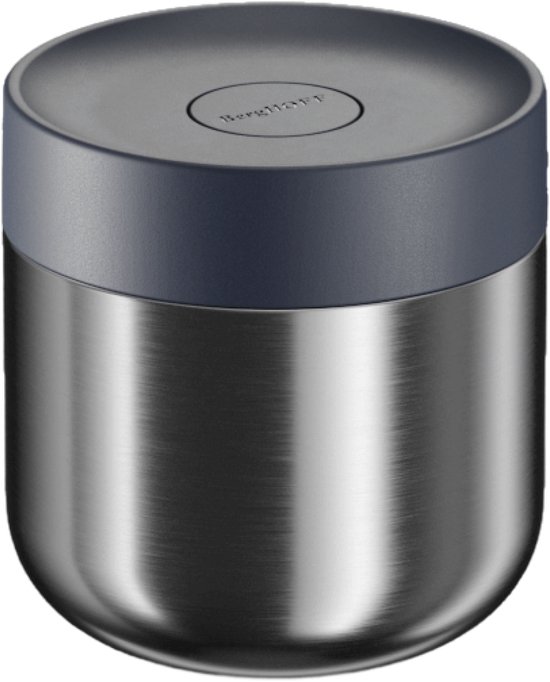 BergHOFF Home Nommie – Boîte à lunch Thermos 0 l – Boîte Thermos étanche – Garde au chaud ou au froid pendant 6 heures – Isolation double paroi – Récipient alimentaire étanche – Acier inoxydable – Passe au lave-vaisselle – Bleu marine et Argent