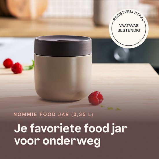 BergHOFF Home Nommie – Boîte à lunch Thermos 0 l – Boîte à lunch Thermos étanche – Garde au chaud ou au froid pendant 6 heures – Isolation à double paroi – Boîte alimentaire étanche – Acier inoxydable – Lavable au lave-vaisselle – Beige