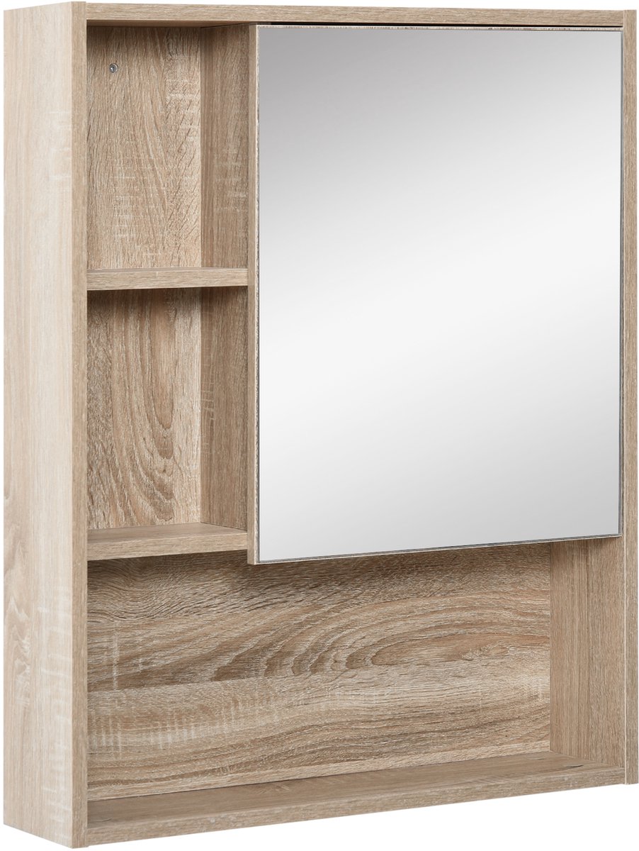 Kleankin-Spiegelkast-60x15x76cm-Hout-Eik
