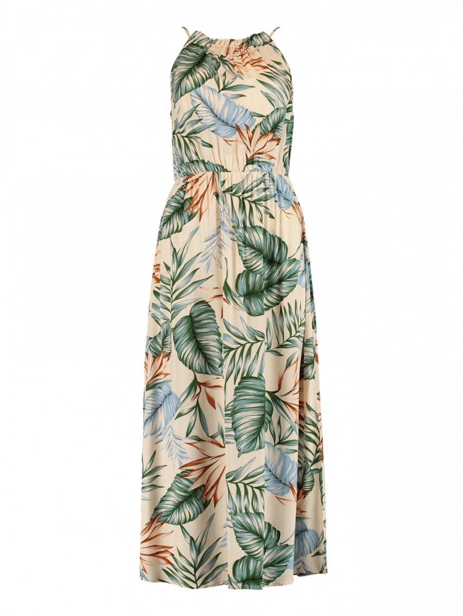Hailys- Dames zomer jurk - Maxi REGULAR FIT - floral tropisches Palmblad print